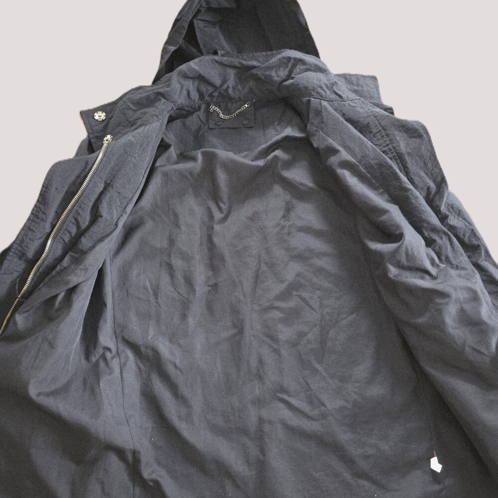Cloister Collection Tessa Jacket black gold hardware concealed Hood Size M-L - Picture 8 of 11
